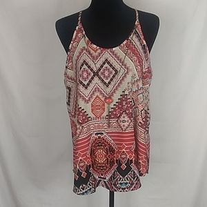 By & By spaghetti strap tank with necklace. Size L
